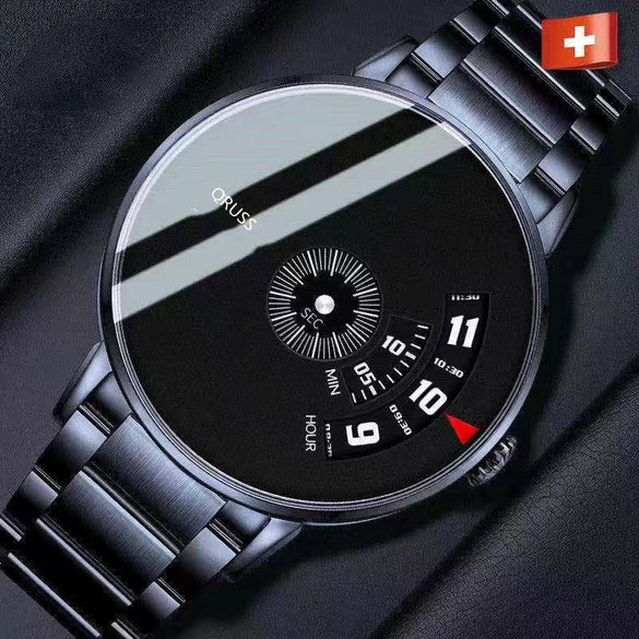 Men's Leisure Quartz Watches Stainless Steel Case And Strap Round Dial Waterproof