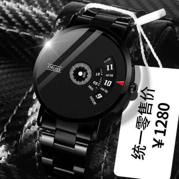 Men's Leisure Quartz Watches Stainless Steel Case And Strap Round Dial Waterproof