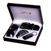 Men's Leisure Round Alloy Case Pu Strap Quartz Watch Gift Set