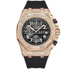 Men's Leisure Silicone Quartz Watch With Alloy Case Tpu Strap Stainless Steel Clasp Round Diamond Dial And Calendar Three Eyes And Six Needles