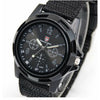 Men's Leisure Sports Quartz Watch With Round Dial Nylon Woven Strap Stainless Steel Pin Buckle