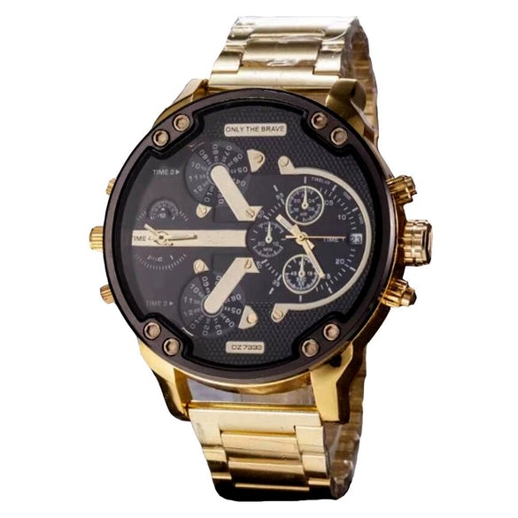 Men's Leisure Stainless Steel And Alloy Quartz Round Dial Watch