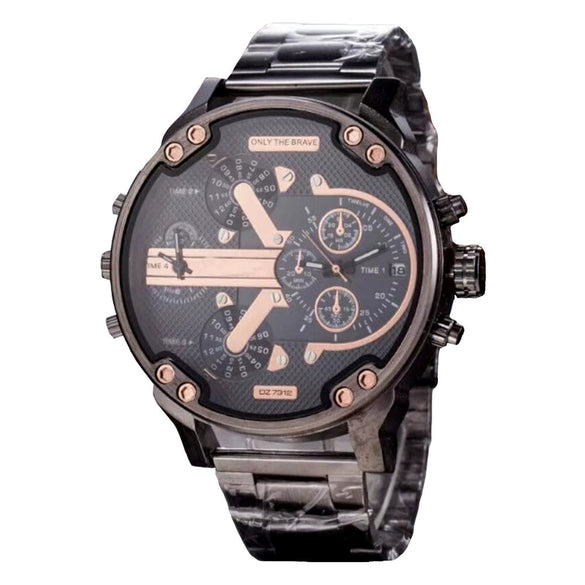 Men's Leisure Stainless Steel And Alloy Quartz Round Dial Watch