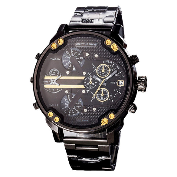 Men's Leisure Stainless Steel And Alloy Quartz Round Dial Watch