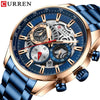 Men's Leisure Steel Band Quartz Multifunctional Luminous Round Dial Watch