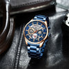 Men's Leisure Steel Band Quartz Multifunctional Luminous Round Dial Watch