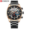 Men's Leisure Steel Band Quartz Multifunctional Luminous Round Dial Watch