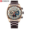 Men's Leisure Steel Band Quartz Multifunctional Luminous Round Dial Watch