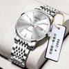 Men's Leisure Style Stainless Steel Ultrathin Round Dial Waterproof Quartz Wristwatch