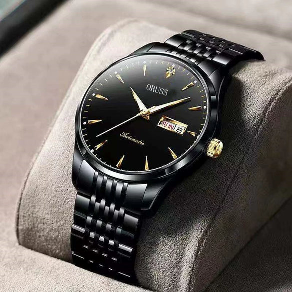 Men's Leisure Style Stainless Steel Ultrathin Round Dial Waterproof Quartz Wristwatch