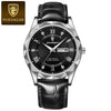 Men's Leisure Waterproof Quartz Watch With Alloy Case Genuine Leather Strap And Stainless Steel Buckle Round Dial