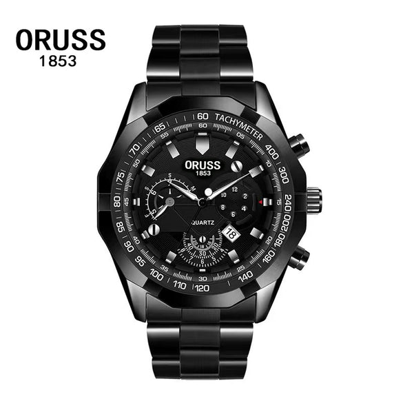 Men's Luminous Waterproof Automatic Non Mechanical Watch With Fine Steel Belt And Round Dial