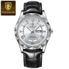 Men's Luxury Business Style Quartz Watch With Alloy Case Genuine Leather Strap And Stainless Steel Buckle Round Dial And Mineral Reinforced Glass Mirror