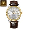 Men's Luxury Business Style Quartz Watch With Alloy Case Genuine Leather Strap And Stainless Steel Buckle Round Dial And Mineral Reinforced Glass Mirror