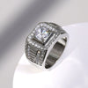 Men's Luxury Domineering Ring Copper Silver Plated With Simulated Zircon And Geometric Design