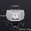Men's Luxury Domineering Ring Copper Silver Plated With Simulated Zircon And Geometric Design