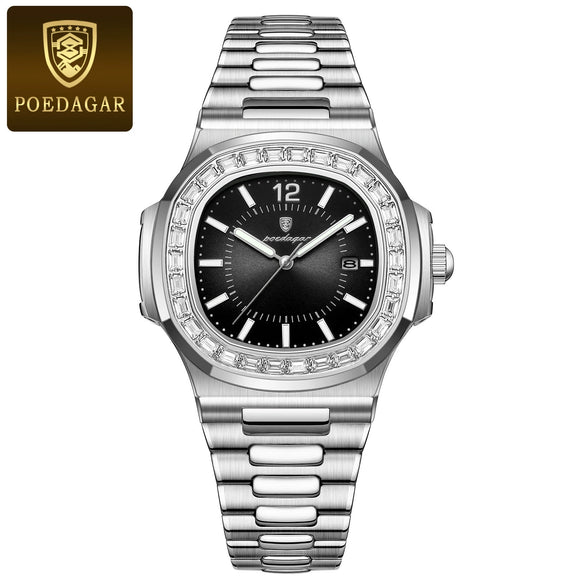 Men's Luxury Ultrathin Quartz Watch Business Style Alloy Case Sapphire Glass Mirror Square Dial