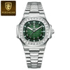 Men's Luxury Waterproof Luminous Quartz Watch Stainless Steel Alloy Square Dial Leisure Style