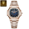 Men's Luxury Waterproof Luminous Quartz Watch Stainless Steel Alloy Square Dial Leisure Style