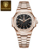 Men's Luxury Waterproof Luminous Quartz Watch Stainless Steel Alloy Square Dial Leisure Style
