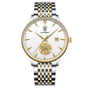 Men's Mechanical Ultrathin Watch Alloy Case Genuine Leather Strap Round Dial Sapphire Crystal Glass Mirror Leisure Style