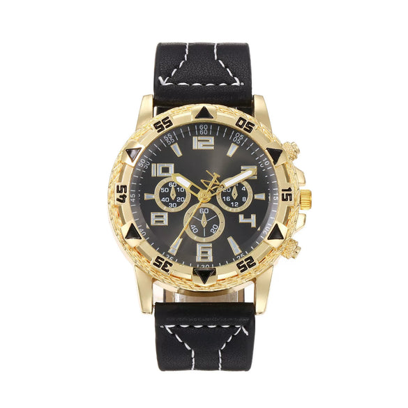 Men's Metal Alloy Stainless Steel Fashion Business Round Digital Quartz Wrist Watch