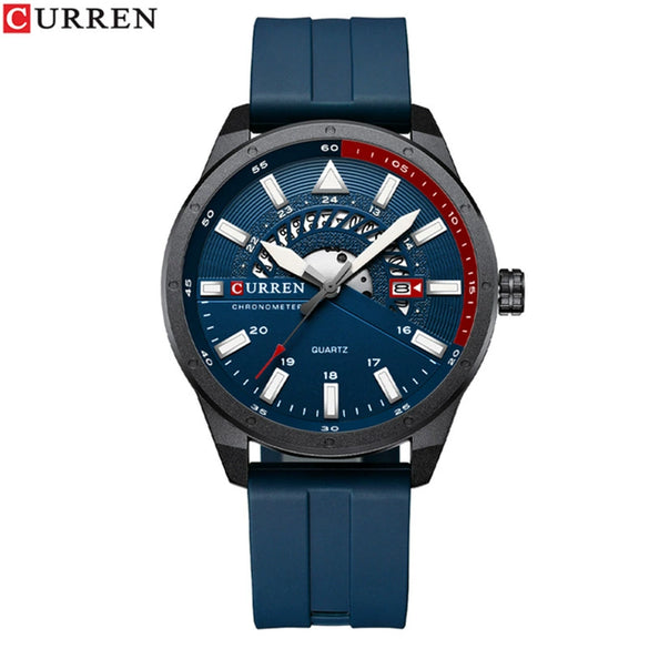 Men's Metal And Plastic Leisure Sports Watch With Round Dial And Quartz Movement