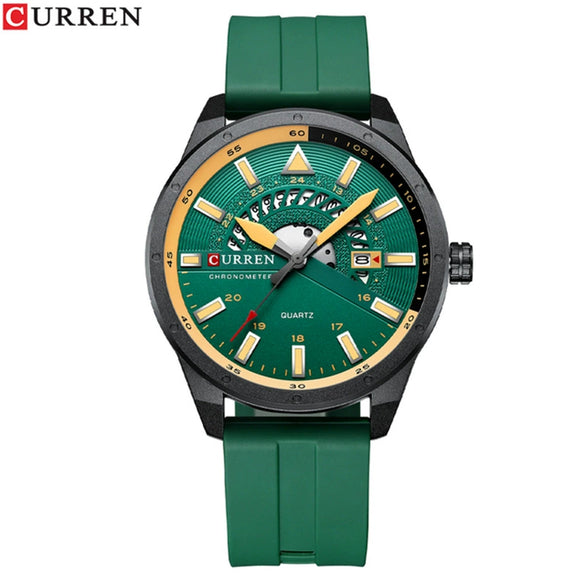 Men's Metal And Plastic Leisure Sports Watch With Round Dial And Quartz Movement
