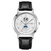 Men's Metal And Pu Quartz Watch With Round Dial Business Style