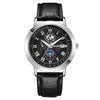 Men's Metal And Pu Quartz Watch With Round Dial Business Style