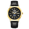 Men's Metal And Pu Quartz Watch With Round Dial Business Style