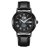 Men's Metal And Pu Quartz Watch With Round Dial Business Style