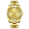 Men's Metal And Stainless Steel Band Fashion Round Dial Luminous Quartz Watch