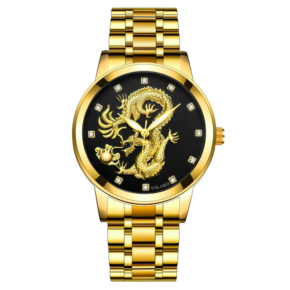 Men's Metal Band Quartz Watch Round Dial Waterproof Fashion Style