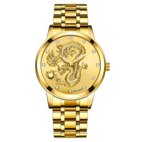 Men's Metal Band Quartz Watch Round Dial Waterproof Fashion Style