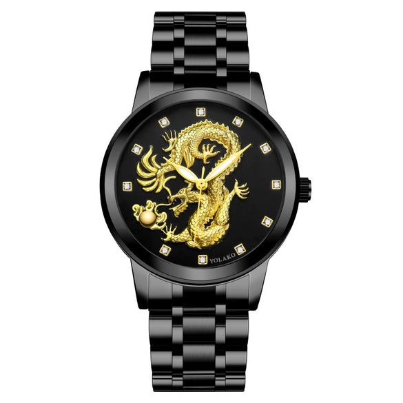 Men's Metal Band Quartz Watch Round Dial Waterproof Fashion Style