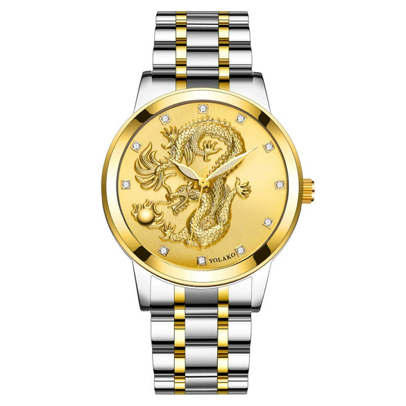 Men's Metal Band Quartz Watch Round Dial Waterproof Fashion Style