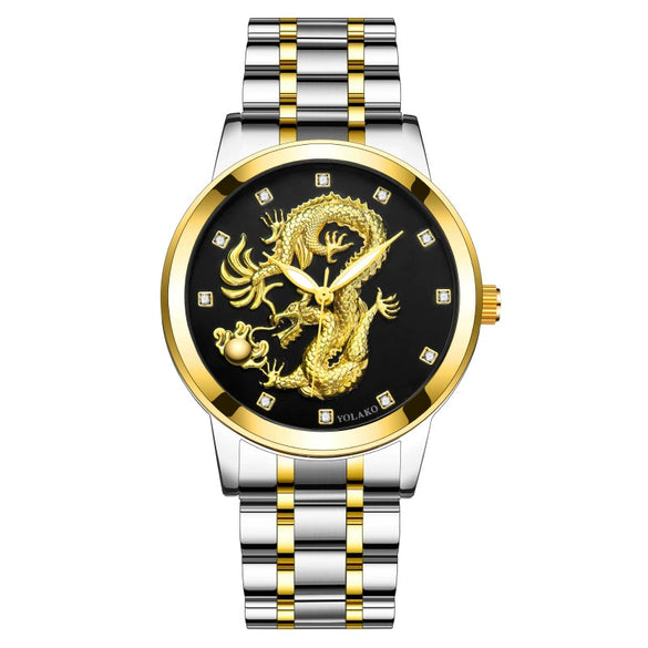 Men's Metal Band Quartz Watch Round Dial Waterproof Fashion Style
