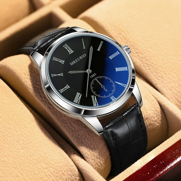 Men's Metal Belt Fashionable Pointer Watches With Round Dial