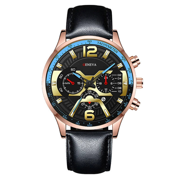 Men's Metal Belt Quartz Watch With Round Dial Fashion Trend Luminous