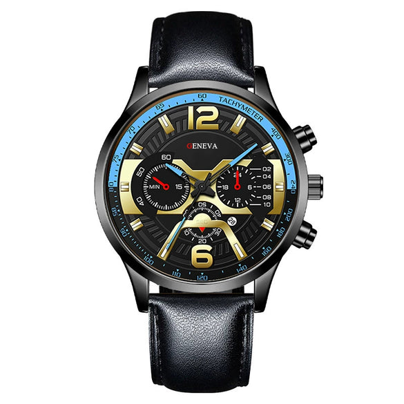 Men's Metal Belt Quartz Watch With Round Dial Fashion Trend Luminous