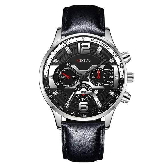 Men's Metal Belt Quartz Watch With Round Dial Fashion Trend Luminous