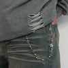 Men's Metal Fivepointed Star Round Bead Stitching Hiphop Cowboy Pants Chain Waist Chain