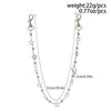 Men's Metal Fivepointed Star Round Bead Stitching Hiphop Cowboy Pants Chain Waist Chain