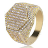 Men's Metal Geometric Masonic Totem Ring Electroplated