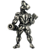 Men's Metal Jewelry Fitness Pendant With Cartoon Characters And Electroplating Treatment On Pearl Chain