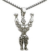 Men's Metal Jewelry Fitness Pendant With Cartoon Characters And Electroplating Treatment On Pearl Chain