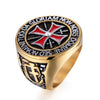 Men's Minimalist Geometric Metal Ring With Electroplating And Templar Cross Design