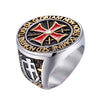 Men's Minimalist Geometric Metal Ring With Electroplating And Templar Cross Design
