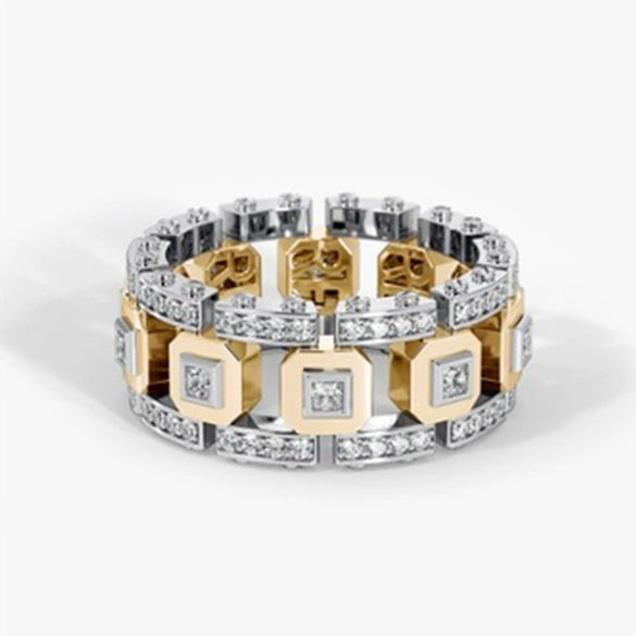 Men's Modern Rose Gold Color Geometric Metal Ring With Electroplated Finish Simple Fashion Engagement Jewelry